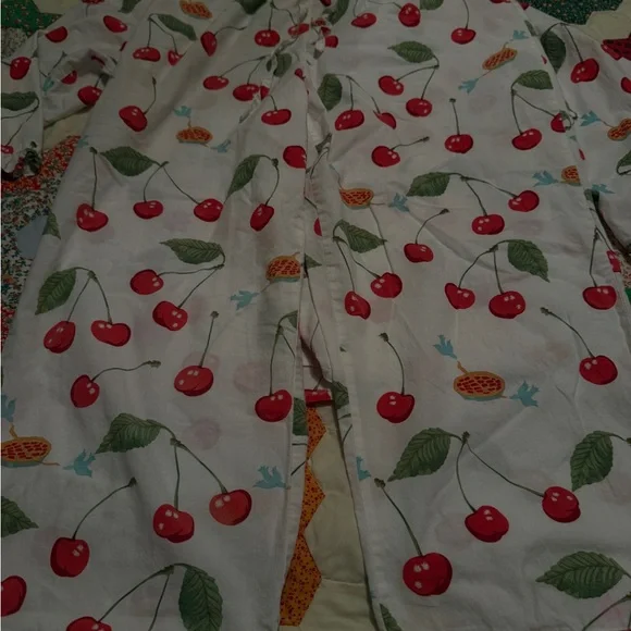 Nick & Nora White Button-Up with Red Cherry Print - Picture 5 of 8